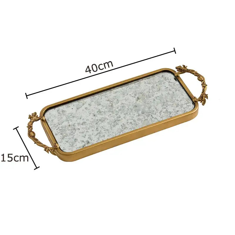 Leaf Handle Mirror Tray