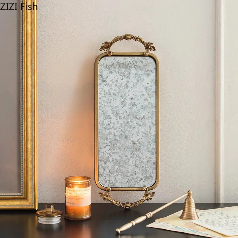 Leaf Handle Mirror Tray