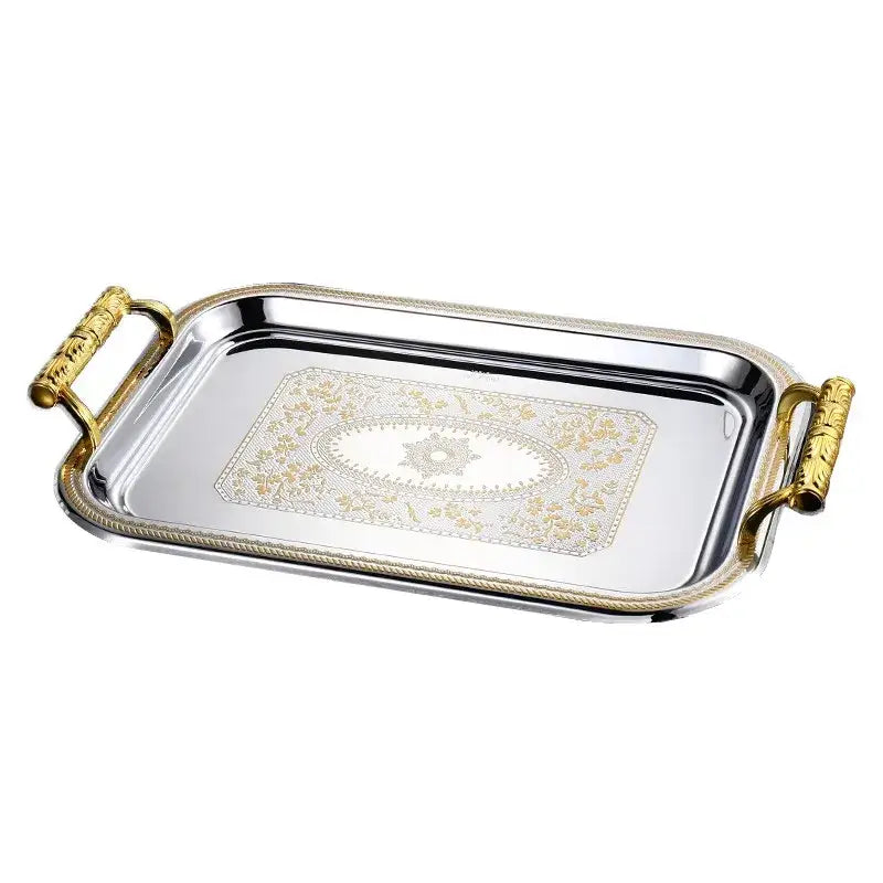 Gold Floral Ceramic Tray