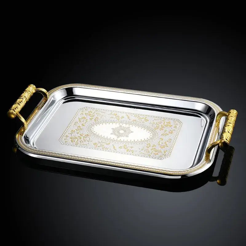 Gold Floral Ceramic Tray