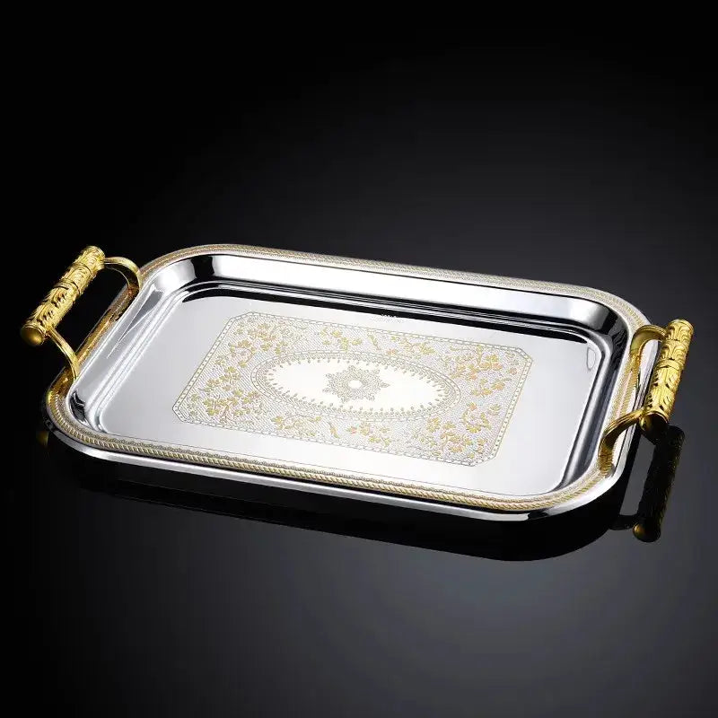 Gold Floral Ceramic Tray