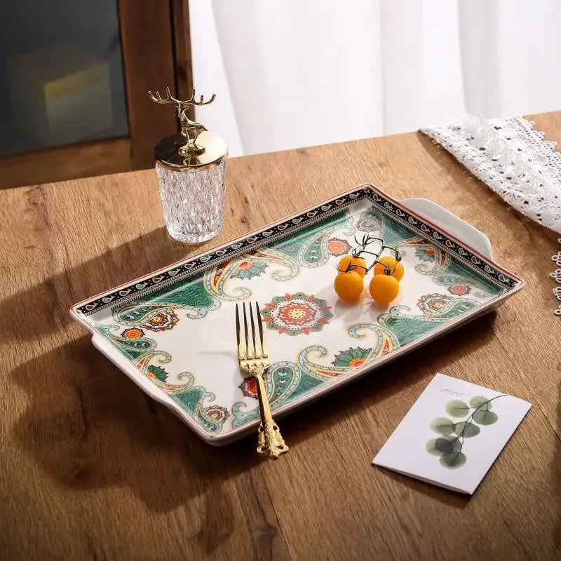 Paisley Ceramic Serving Tray
