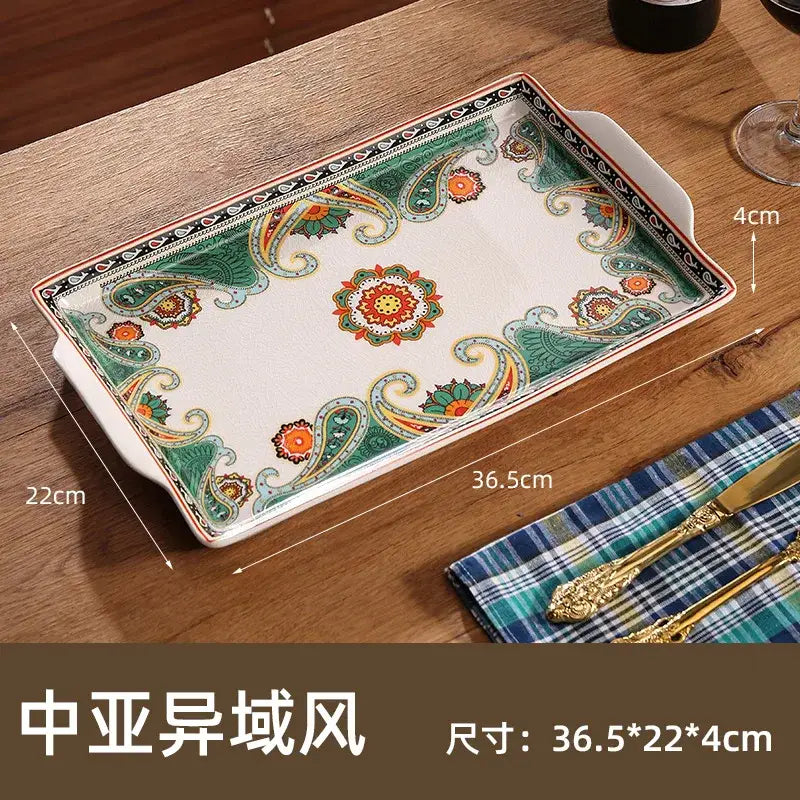Paisley Ceramic Serving Tray
