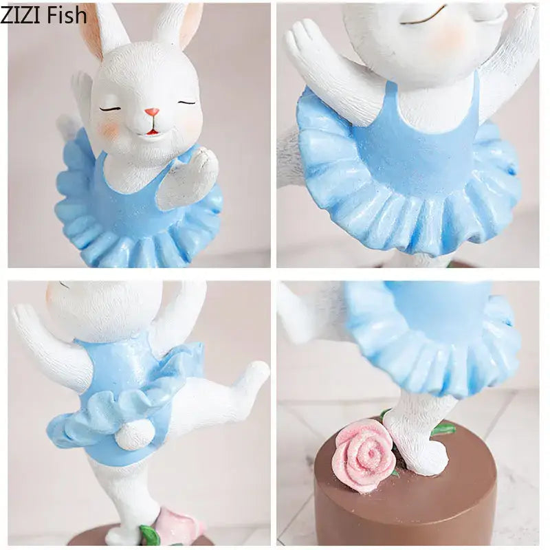 Resin Rabbit Dancer Sculptures