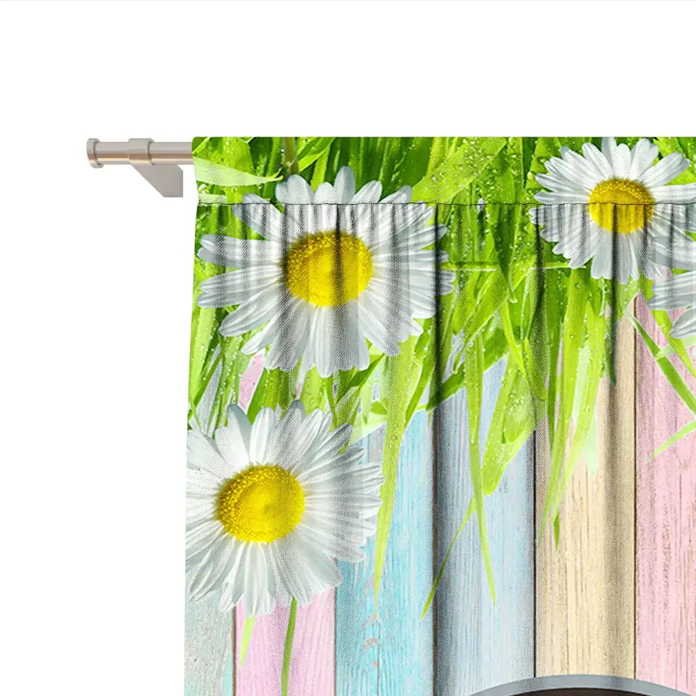 Pastel Bunny Easter Curtains