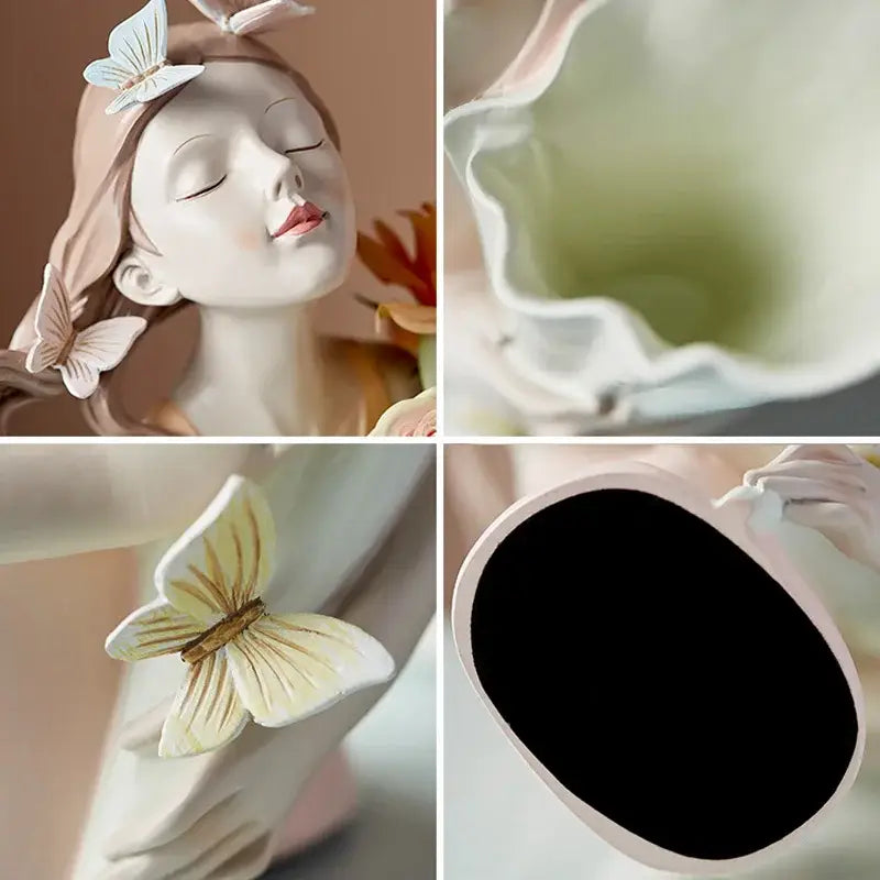 Butterfly Girl Flower Vase