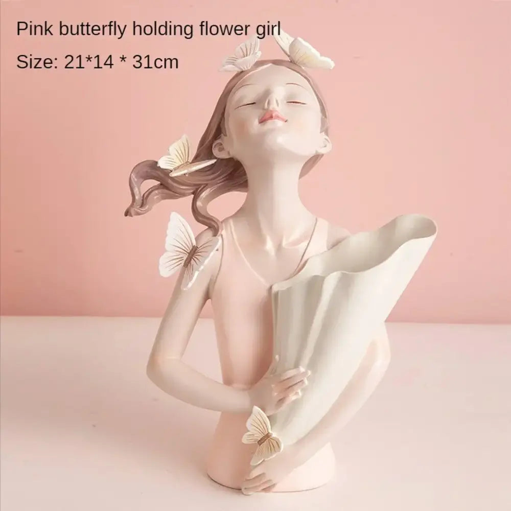 Butterfly Girl Flower Vase