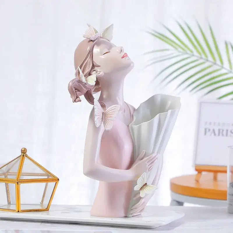 Butterfly Girl Flower Vase