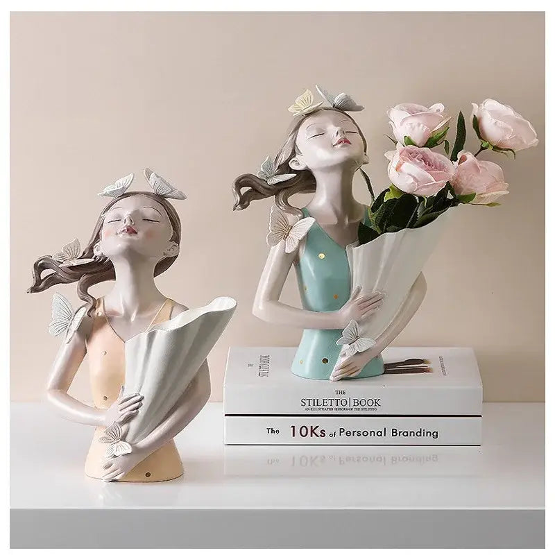Butterfly Girl Flower Vase