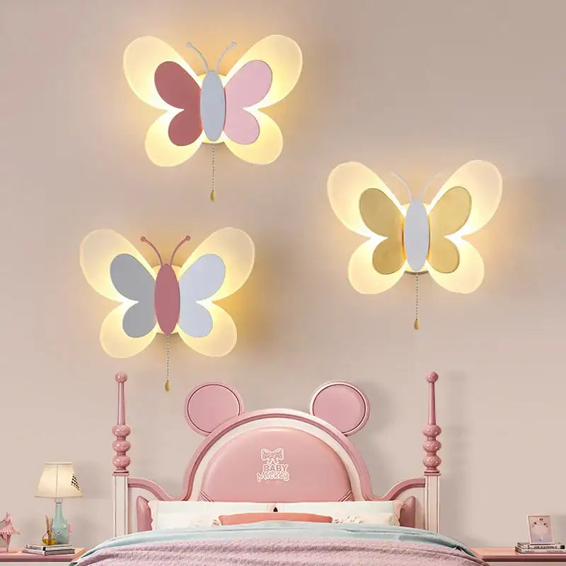 Pink Butterfly Wall Sconce