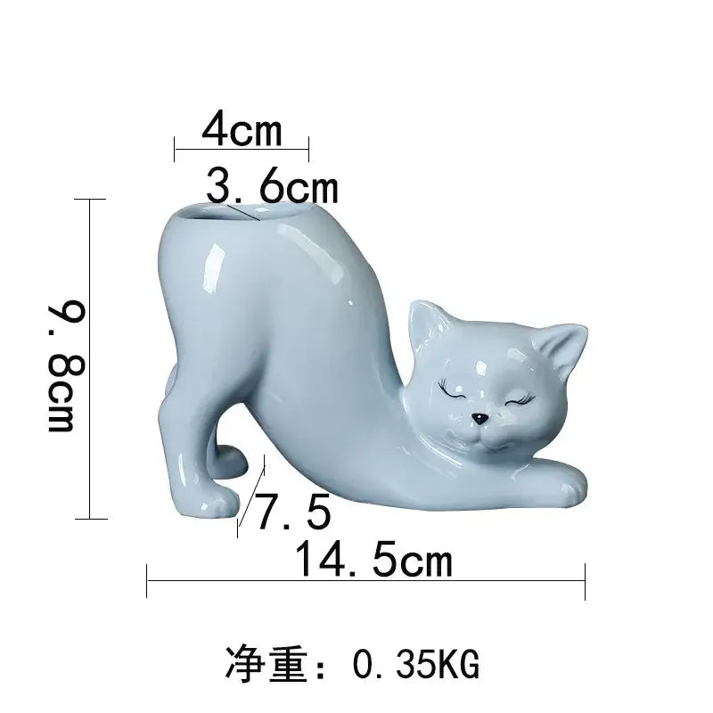Ceramic Cat Tail Planter