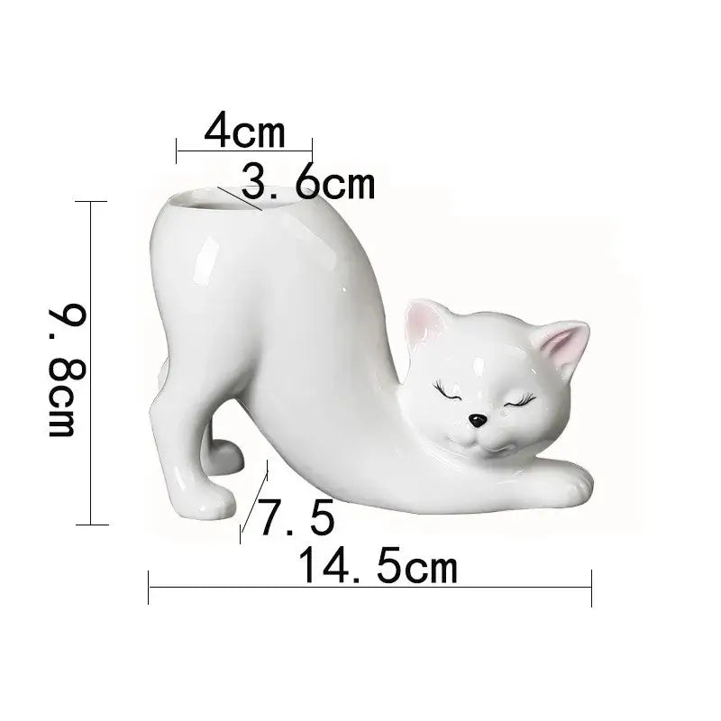 Ceramic Cat Tail Planter