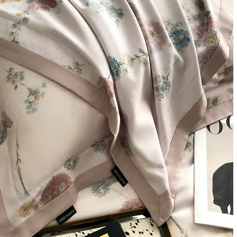 Satin Floral Duvet Cover