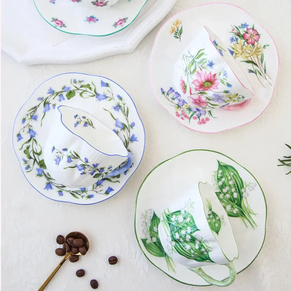 Porcelain Floral Coffee Set