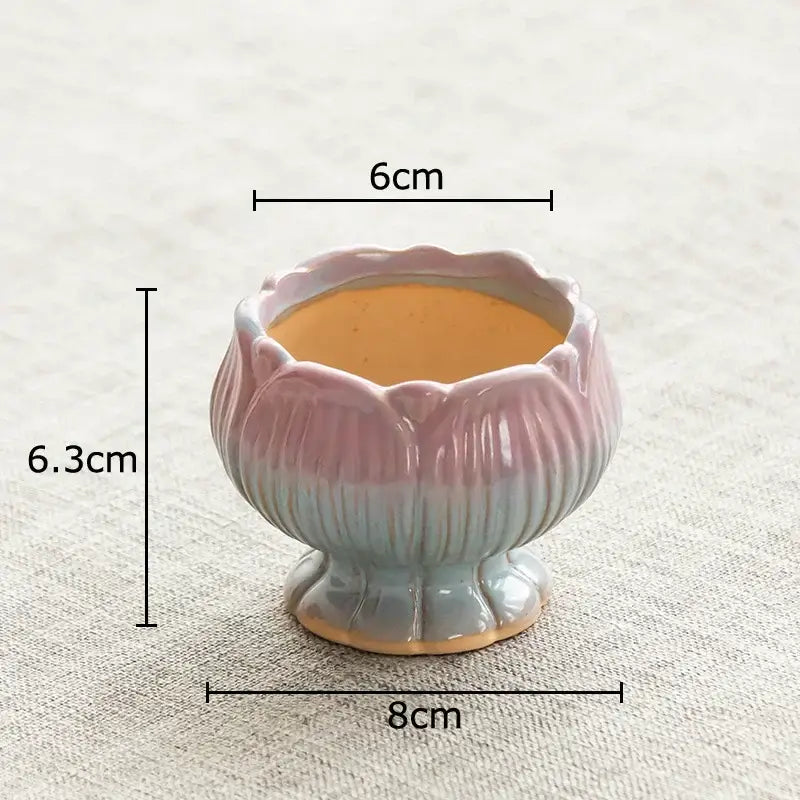 Gradient Lotus Ceramic Pot