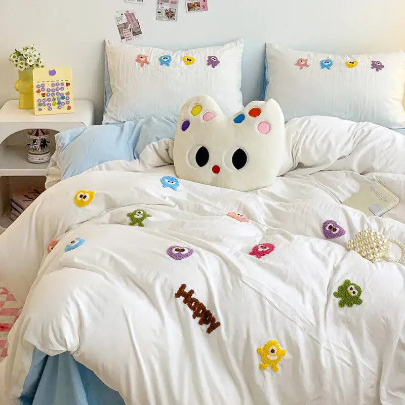 Green Embroidery Cotton Bedding