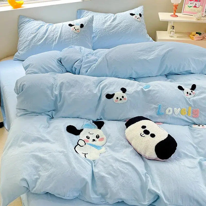 Green Embroidery Cotton Bedding