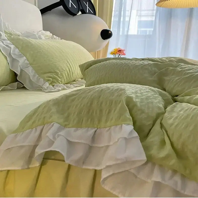Green Lace Cotton Bedding