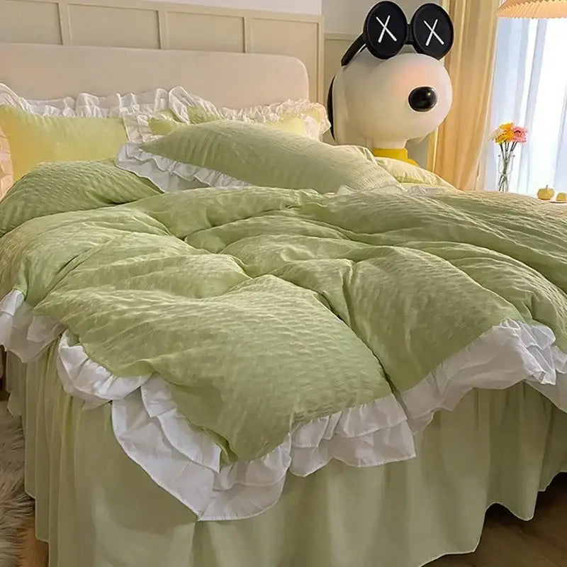 Green Lace Cotton Bedding