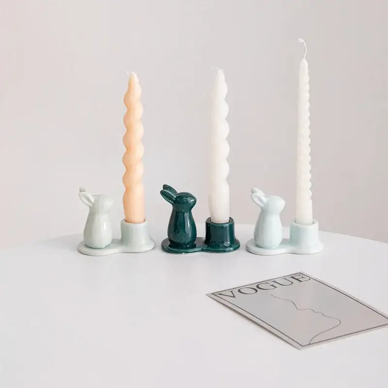 Ceramic Bunny Candle Holder