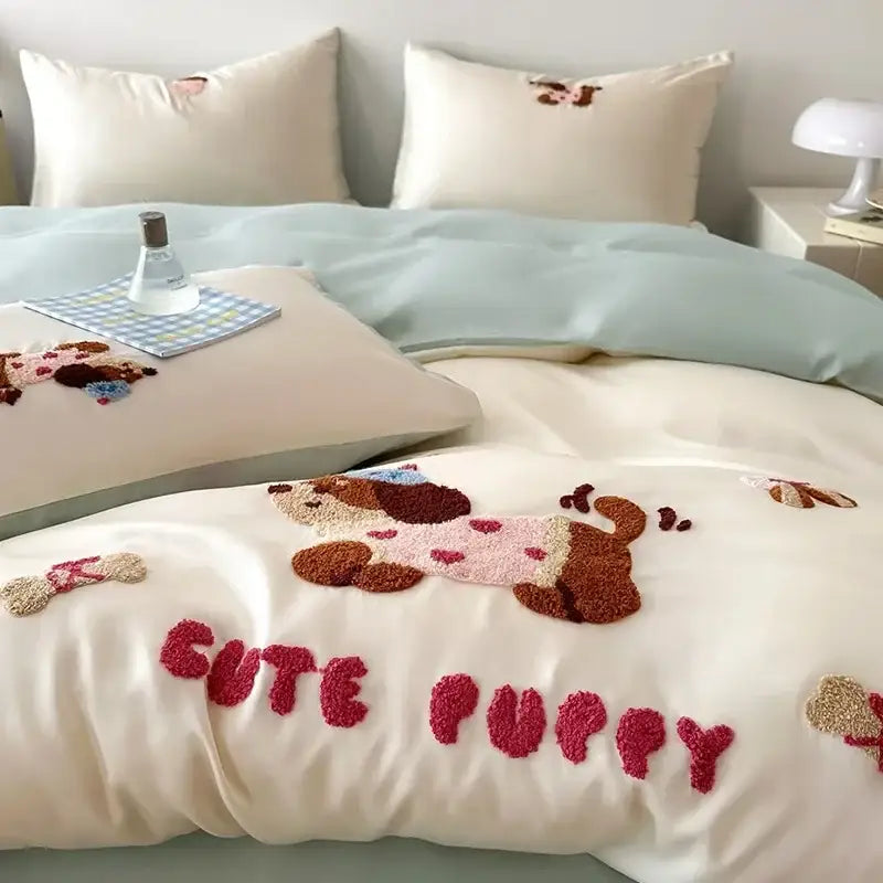 Pink Cartoon Tencel Bedding 2.0m