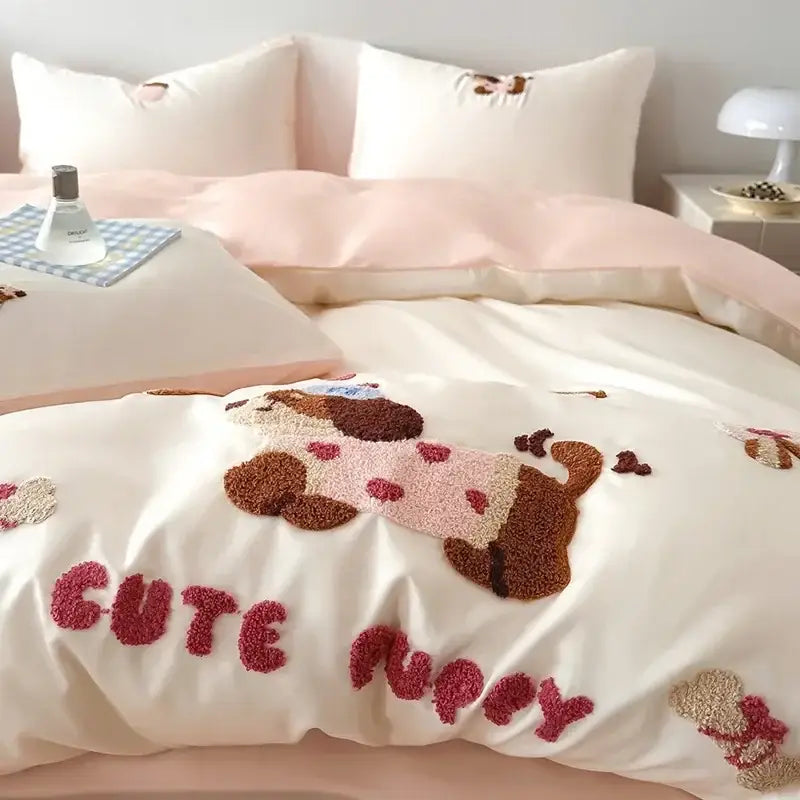 Pink Cartoon Tencel Bedding 2.0m