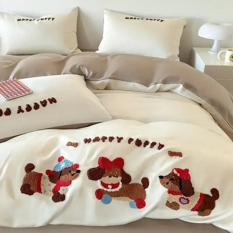Pink Cartoon Tencel Bedding 2.0m