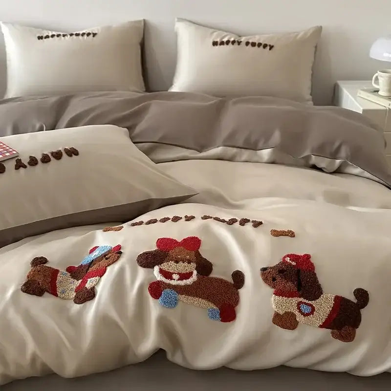 Pink Cartoon Tencel Bedding 2.0m
