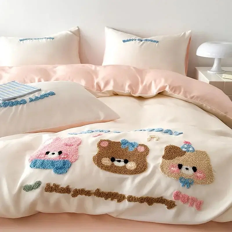Pink Cartoon Tencel Bedding 2.0m