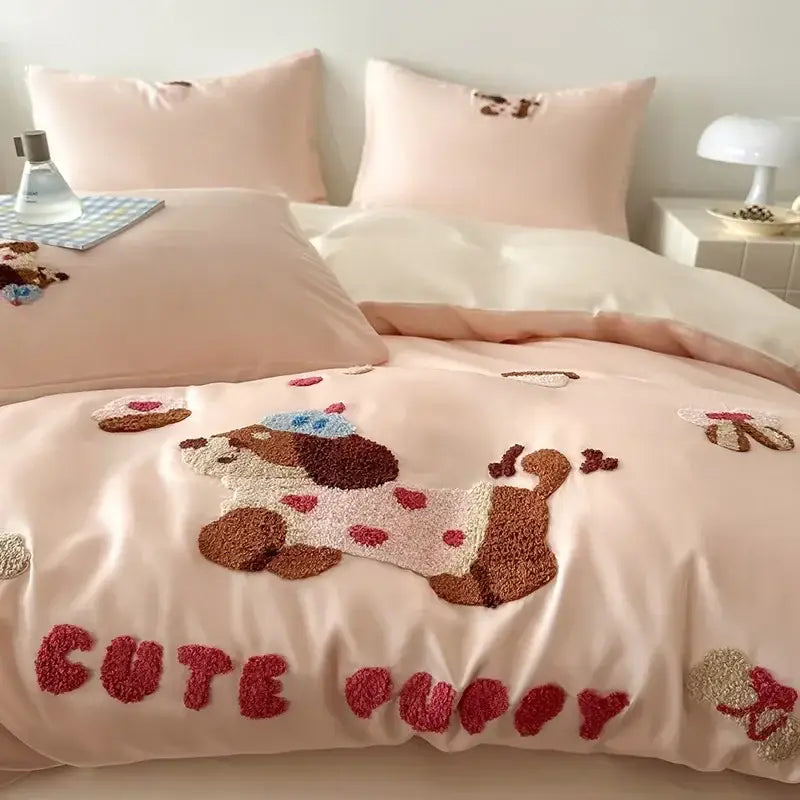Pink Cartoon Tencel Bedding 2.0m