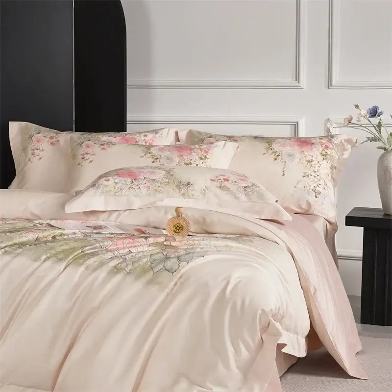 Pink Floral Egyptian Cotton Bedding