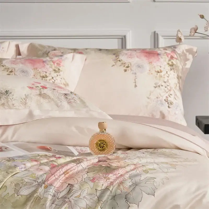 Pink Floral Egyptian Cotton Bedding