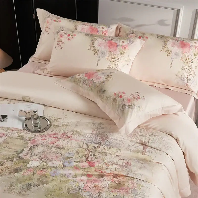 Pink Floral Egyptian Cotton Bedding