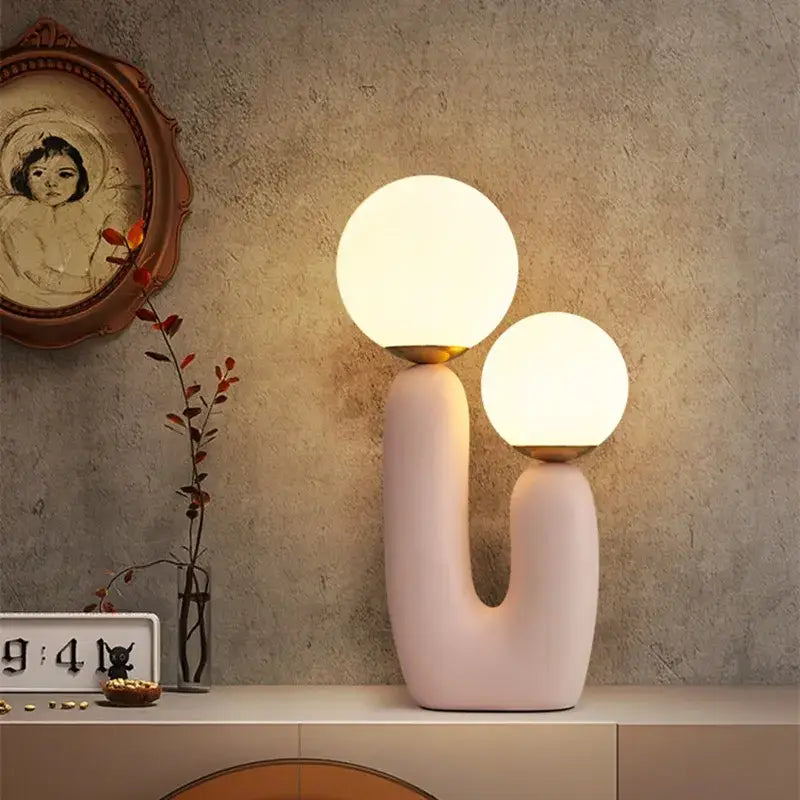 Pink Glass Ball Lamp