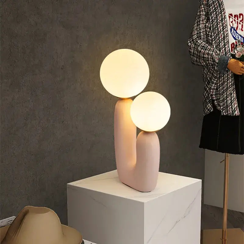 Pink Glass Ball Lamp