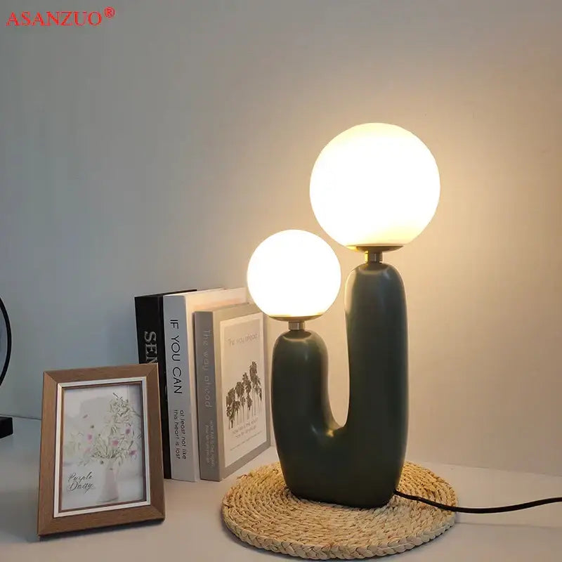 Pink Glass Ball Lamp
