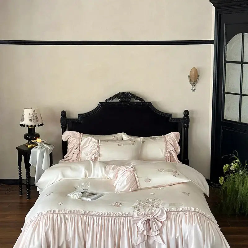 Pink Ruffle Lyocell Bedding