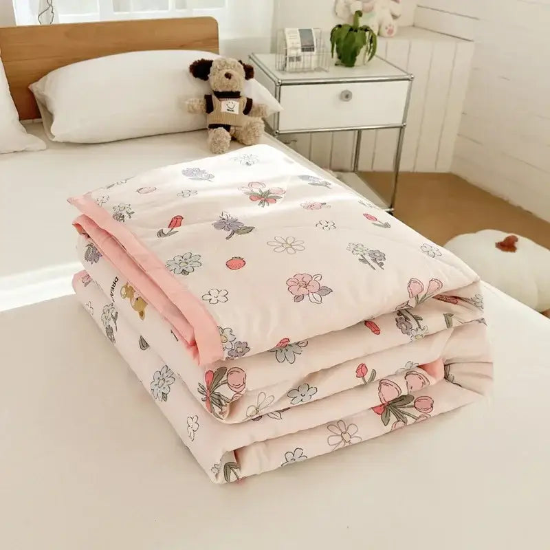 Pink Cartoon Bear Quilt