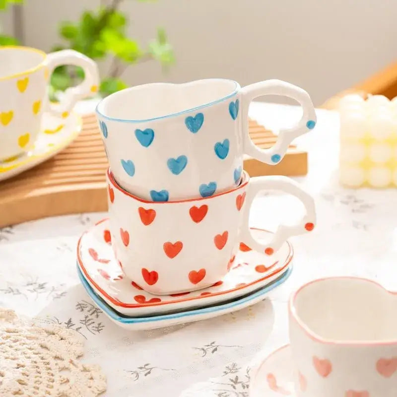 Polka Dot Ceramic Cup Set