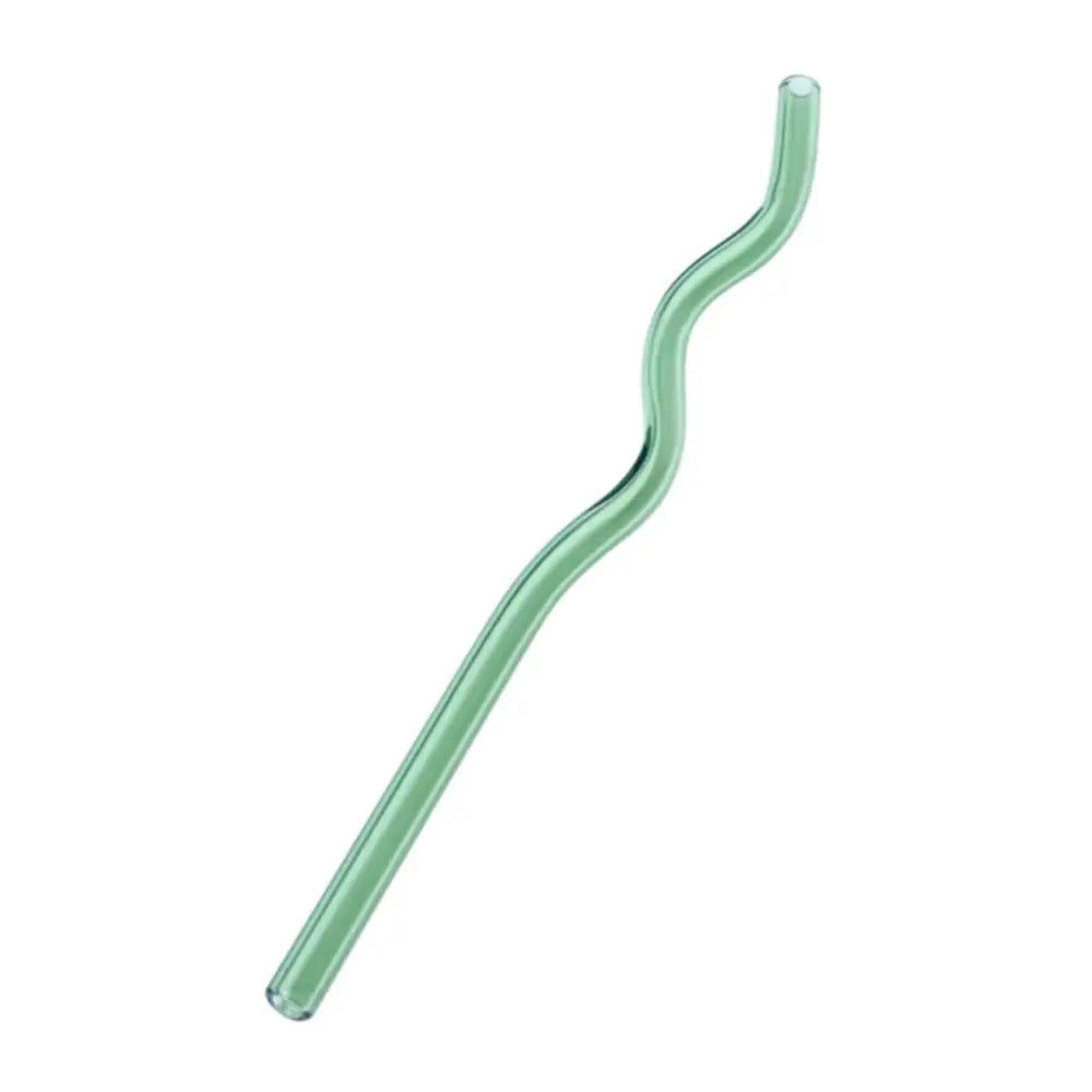 Ridged Glass Straws Set