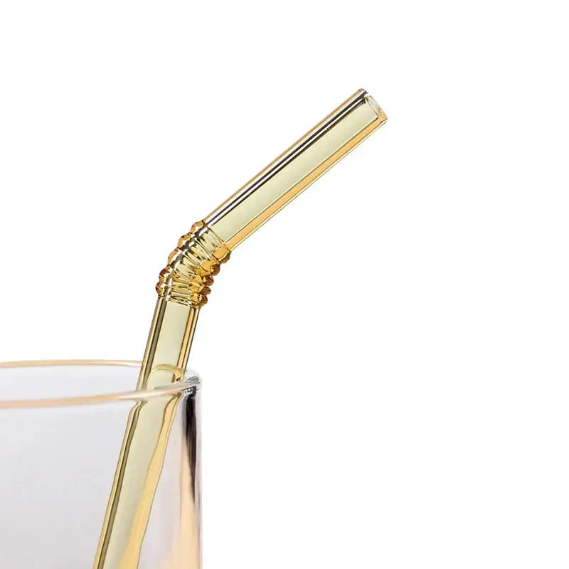 Ridged Glass Straws Set
