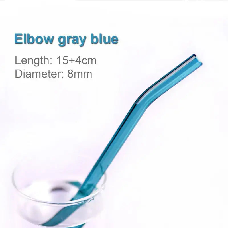 Ridged Glass Straws Set