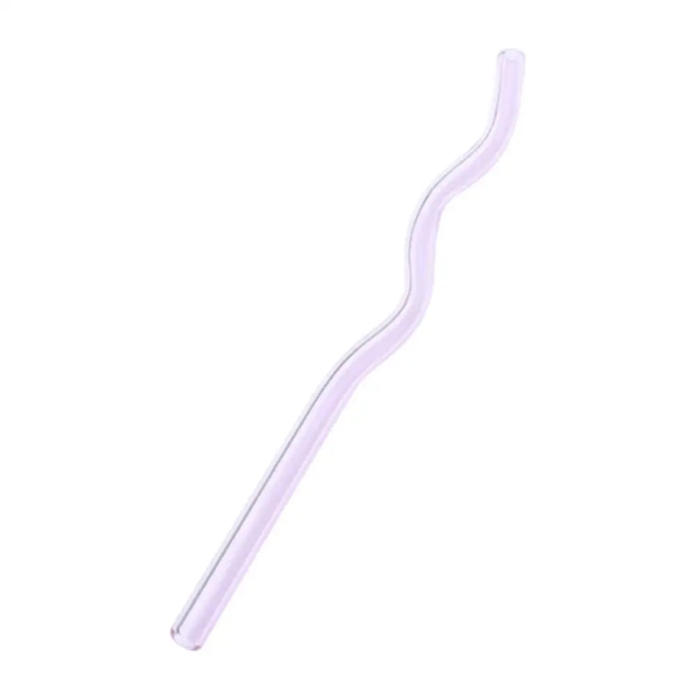 Ridged Glass Straws Set