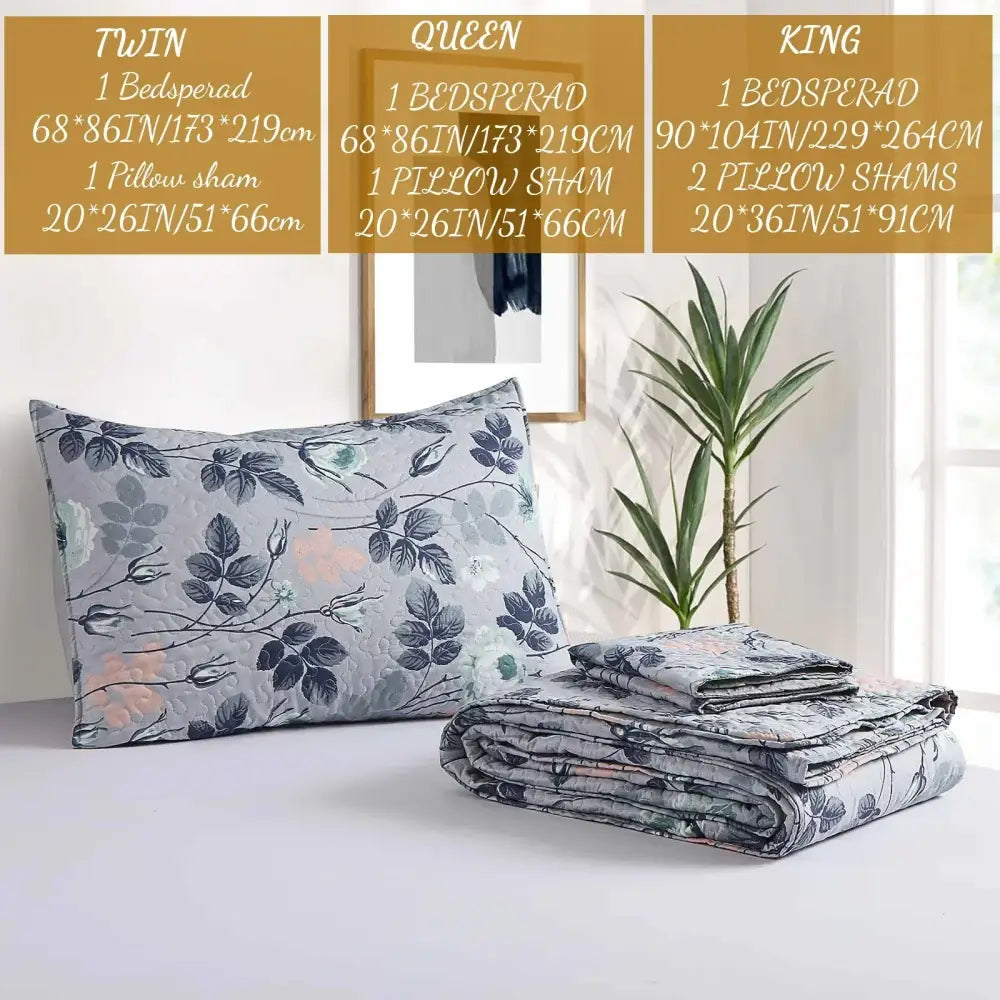 Rust Floral Coverlet Set
