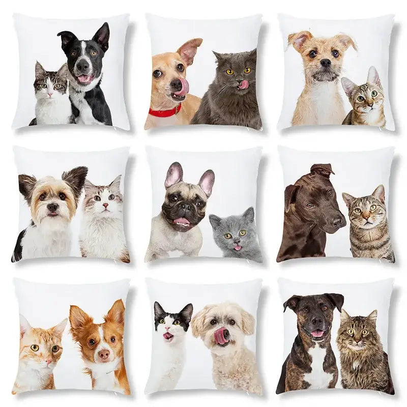 Pet Print Peach Pillowcase