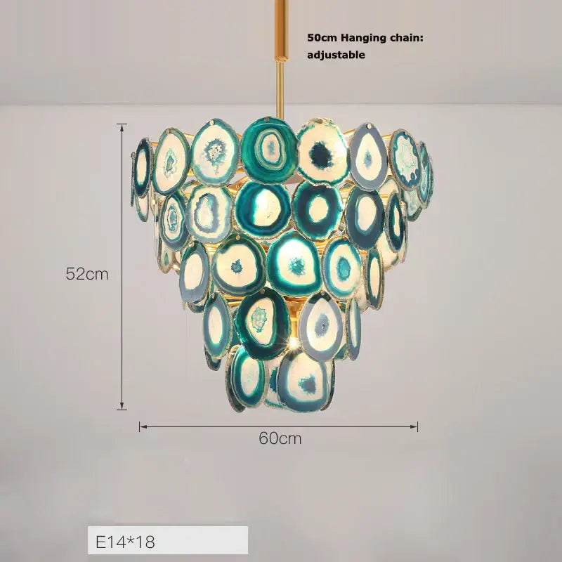 Pink Agate LED Chandelier