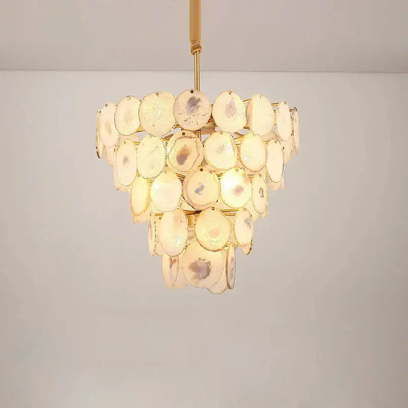 Pink Agate LED Chandelier