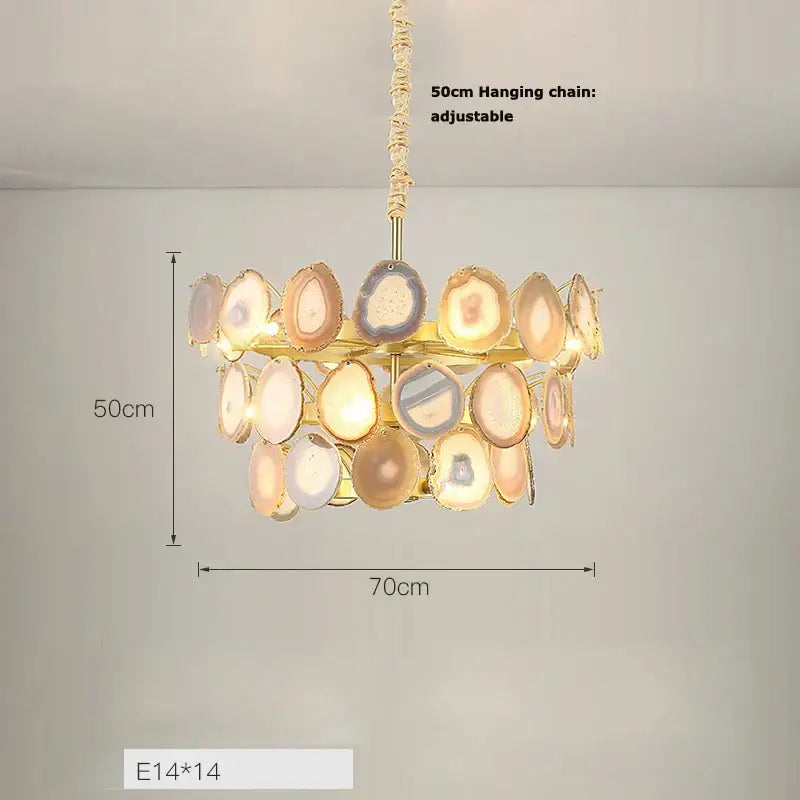Pink Agate LED Chandelier
