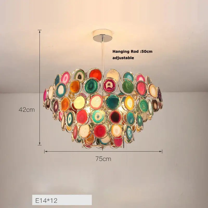 Pink Agate LED Chandelier