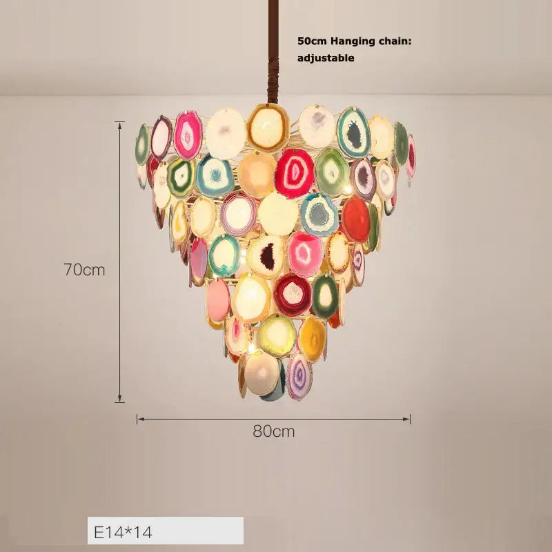 Pink Agate LED Chandelier